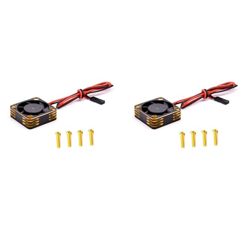 Bureau 2X Wärmeableitung des Metallkühlgebläsemotors für 3650 3660 550 540 Motor 1/10 Rc Auto Axial Scx10 Trx4, Gelb von Bureau