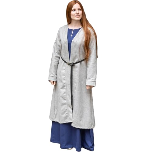 Burgschneider - Birka Mantel Aslaug Grau (L, Femenino, Blazer (74% de lana, 15% de poliéster, 7% de poliamids, 4% Varios fibras naturales)) Histórico - Temprano medieval, vikingo von Burgschneider