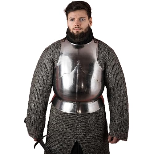 Burgschneider - Brustplatte 15 Jh. 1,6mm Poliert (2XL/3XL, Unisex, Weichstahl) Historisch - Historic Plate Armour von Burgschneider