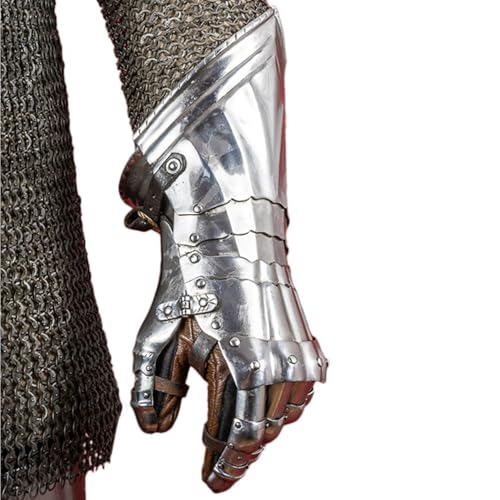 Burgschneider - Deutsche Plattenhandschuhe 15 Jh. 1,2mm Poliert (Standard, Unisex, Weichstahl) Mittelalter, Fantasy - Medieval von Burgschneider