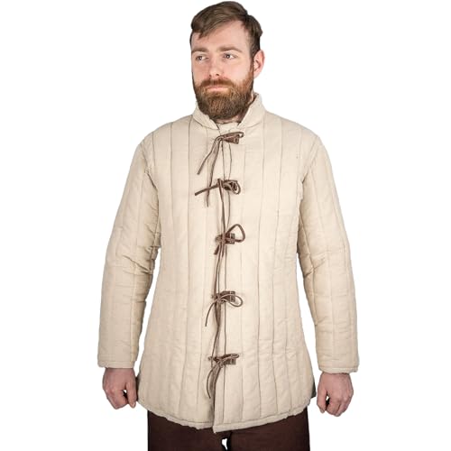 Burgschneider - Dicker Gambeson Natur (XL, Unisex, Baumwolle) Mittelalter, Fantasy - Medieval von Burgschneider