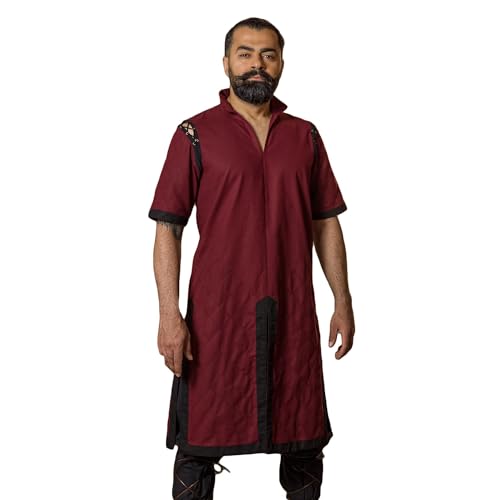 Burgschneider - Dungeons & Dragons Kämpfer Tunika Bordeaux/Schwarz (XS, Unisex, Baumwolle) Mittelalter Fantasy - Dungeosn & Dragons von Burgschneider