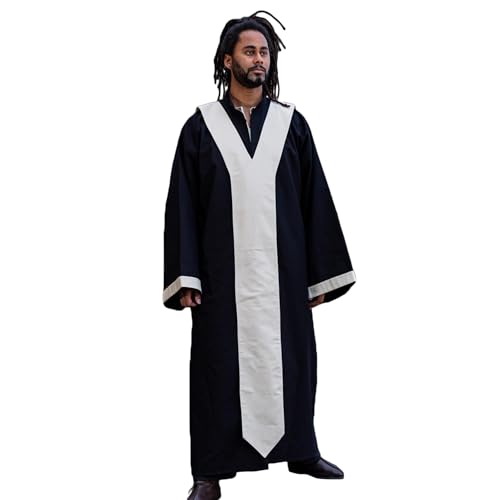 Burgschneider - Dungeons & Dragons Magier Robe Schwarz/Natur (L, Unisex, Baumwolle) Mittelalter Fantasy - Dungeons & Dragons von Burgschneider