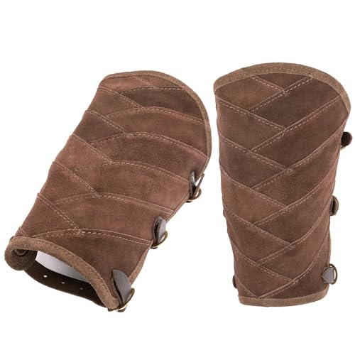 Burgschneider - Dungeons & Dragons Ranger Bracers Brown (CTA0088, Unisex, Leder) Mittelalter, Fantasy - von Burgschneider