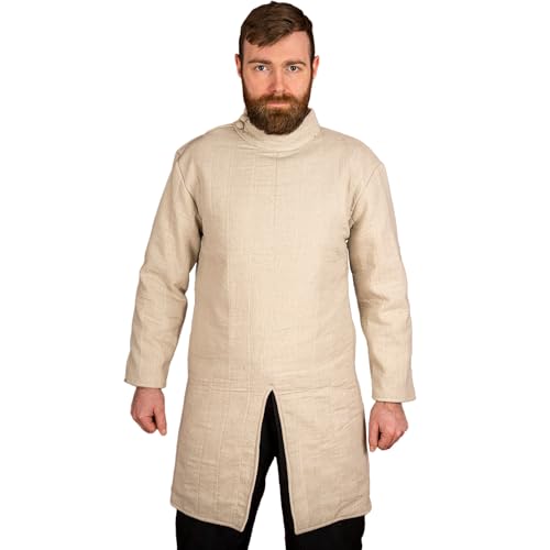 Burgschneider - Infanterie Gambeson Natur (L, Unisex, Shell & Lining: 100% Cotton Padding: 100% Polyester) Mittelalter, Fantasy - Medieval von Burgschneider