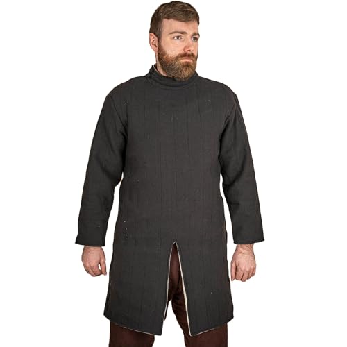 Burgschneider - Infanterie Gambeson Schwarz (L, Unisex, Shell & Lining: 100% Cotton Padding: 100% Polyester) Mittelalter, Fantasy - von Burgschneider