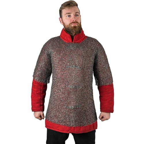 Burgschneider - Kettenhemd Haubergeon Flachring Vernietet 9mm Titan (L/XL, Unisex, titanium) Historisch - Historic Chainmail von Burgschneider