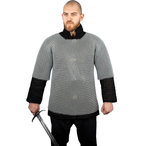 Burgschneider - Kettenhemd Haubergeon Rundring 10mm Verzinkt (2XL/3XL, Unisex, Weichstahl) Historisch - Historic Chainmail von Burgschneider