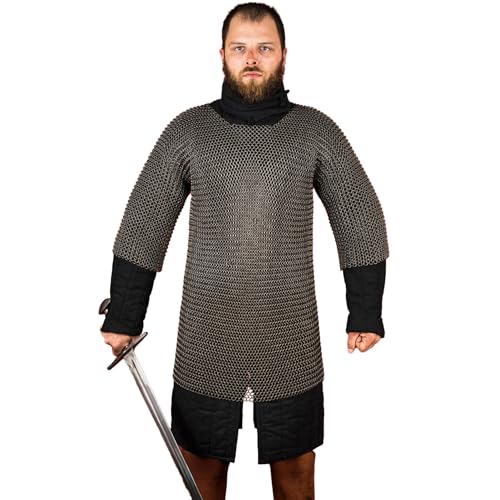 Burgschneider - Kettenhemd Haubergeon Rundringe 9mm Geölt (2XL/3XL, Unisex, Weichstahl) Historisch - Historic Chainmail von Burgschneider