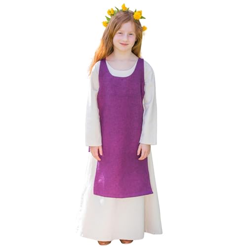 Burgschneider - Kinderüberkleid Ylva - Flieder (104, Unisexo, Nuevo pesado (100% algodón)) Histórico - Temprano medieval, vikingo von Burgschneider