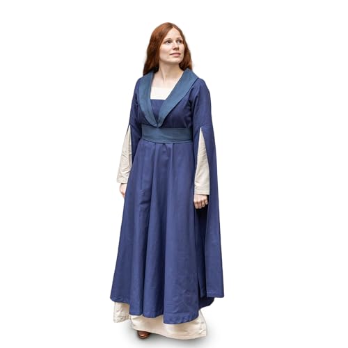 Burgschneider - Kleid Agnes - Dunkelblau Waidblau (S, Unisex, Baumwolle) Historisch - High Medieval von Burgschneider