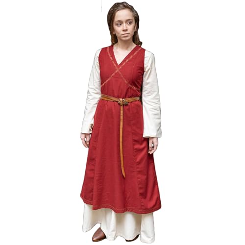 Burgschneider - Kleid Khara Rot (XL, Unisex, Baumwolle) Mittelalter Fantasy - Maiden von Burgschneider