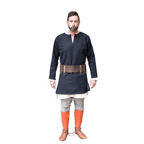 Burgschneider - Kurztunika Erik - Schwarz (XXL, Unisex, Baumwolle) Historisch - Early Medieval, Viking von Burgschneider