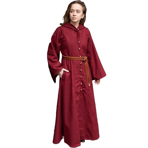 Burgschneider - Mantel Tuala Rot (XXXL, Unisex, Wolle) Mittelalter Fantasy - Maiden von Burgschneider