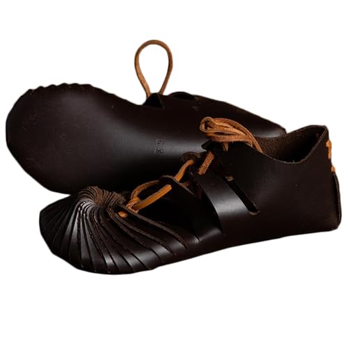 Burgschneider - Mittelalterliche Sandalen Fynn (36, Unisex, Leder) Mittelalter, Fantasy - von Burgschneider