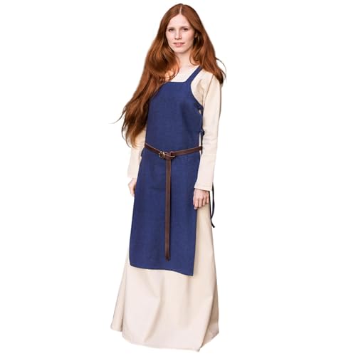 Burgschneider - Trägerkleid Gyda - Blau (M, Unisex, Baumwolle) Historisch - Early Medieval, Viking von Burgschneider