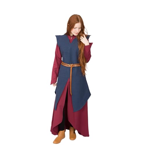 Burgschneider - Tunika Eryn - Blau (XL, Unisex, Baumwolle) Mittelalter Fantasy - Elven von Burgschneider