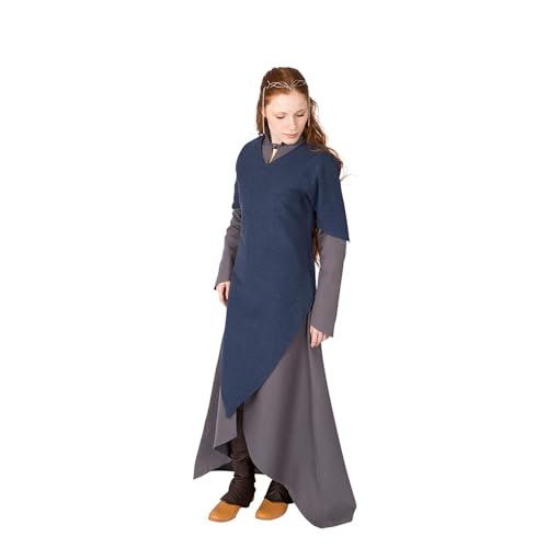 Burgschneider - Tunika Laylin - Blau (L, Unisex, Baumwolle) Mittelalter Fantasy - Elven von Burgschneider