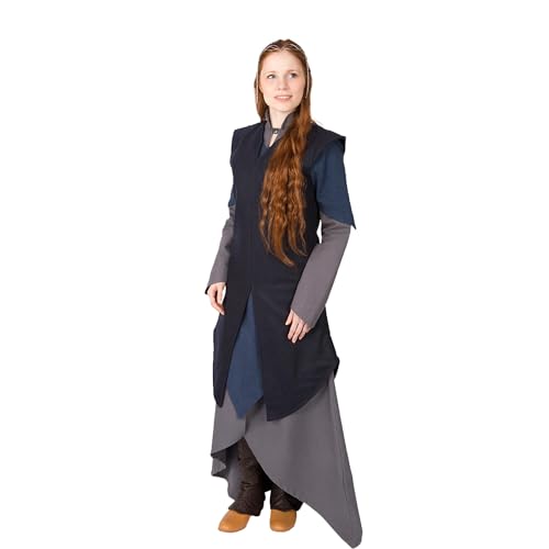 Burgschneider - Tunika Meril - Blau (L, Unisex, Wolle) Mittelalter Fantasy - Elven von Burgschneider