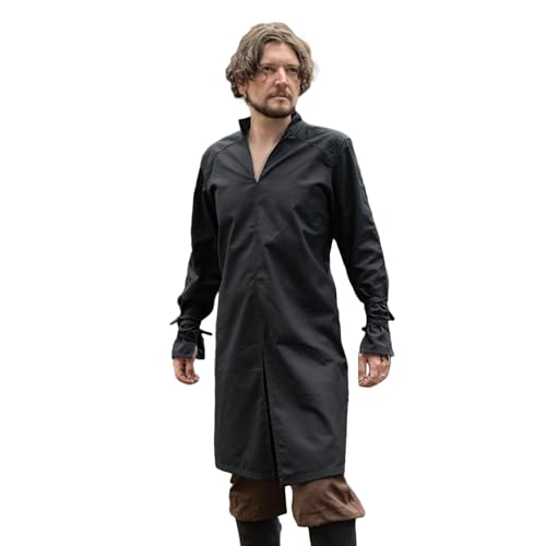 Burgschneider - Tunika Thereon - Schwarz (XXXL, Unisex, Baumwolle) Mittelalter Fantasy - Ranger von Burgschneider