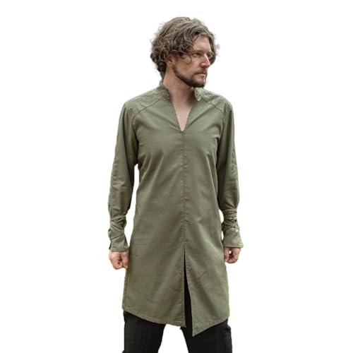 Burgschneider - Tunika Thereon - Seegras (L, Unisex, York Cotton (100% Cotton)) Mittelalter Fantasy - Ranger von Burgschneider