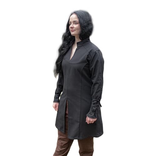 Burgschneider - Tunika Theresa - Schwarz (XL, Unisex, Baumwolle) Mittelalter Fantasy - Ranger von Burgschneider