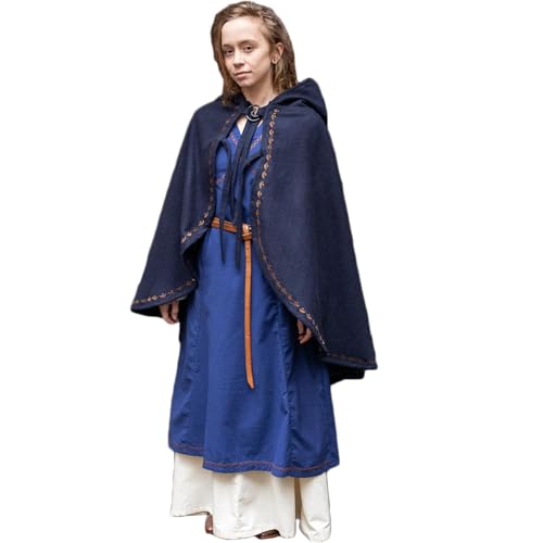 Burgschneider - Umhang Affra Blau (Standard, Unisex, Wolle) Mittelalter Fantasy - Maiden von Burgschneider