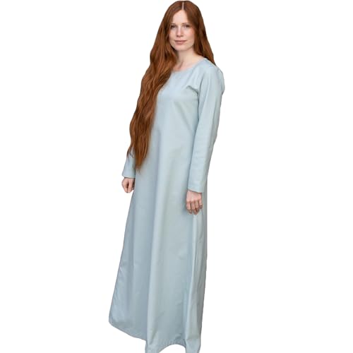 Burgschneider - Under Dress Freya Ice Blue (L, Unisex, Baumwolle) Historisch - Early Medieval, Viking von Burgschneider