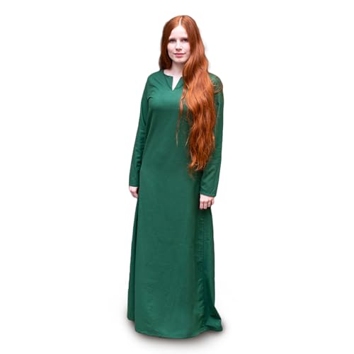 Burgschneider - Unterkleid Elisa - Grün (M, Unisex, Baumwolle) Historisch - Early Medieval, Viking von Burgschneider