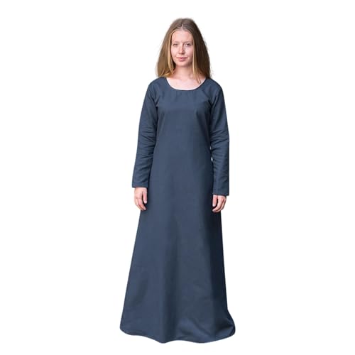 Burgschneider - Unterkleid Freya - Waidblau (M, Unisex, Baumwolle) Historisch - Early Medieval, Viking von Burgschneider