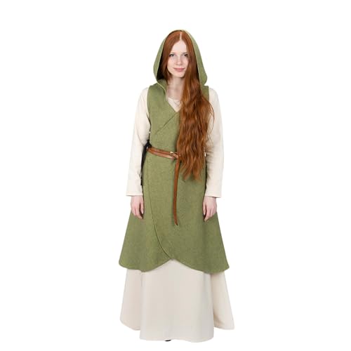 Burgschneider - Wickelkleid Runa - Lindgrün (L/XL, Unisex, Baumwolle) Mittelalter Fantasy - Maiden von Burgschneider