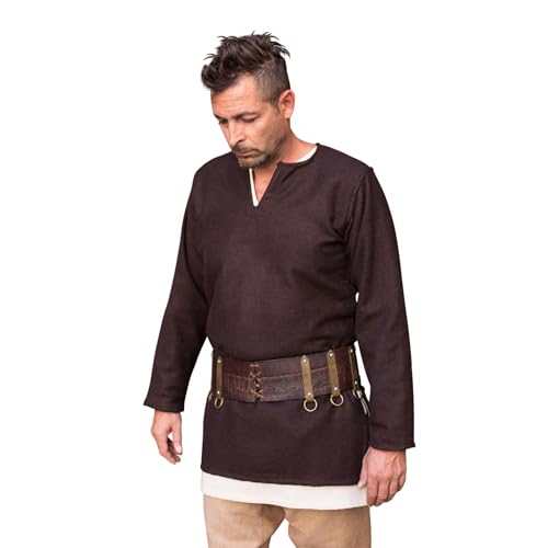 Burgschneider - Wolltunika Lodin - Braun (L, Unisex, Wolle) Historisch - Early Medieval, Viking von Burgschneider