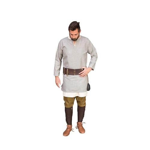 Burgschneider - Wolltunika Lodin - Grau (XXXL, Unisex, Wolle) Historisch - Early Medieval, Viking von Burgschneider