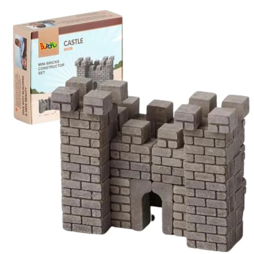 Buroku Mittelalterliches Bau-Set, 85 Teile, realistisches Schloss, Steinsteine, fördert das Stem-Lernen und die motorischen Fähigkeiten, für Kinder und Erwachsene, inklusive Kleber von Buroku