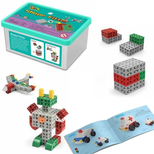 Buroku - Konstruktionsspiel Shape Fitter | 46 Herausforderungen und 9 Designs | 53 Teile | Bildungspuzzle | Kognitive Entwicklung | Für Alle Altersgruppen | Puzzle von Buroku