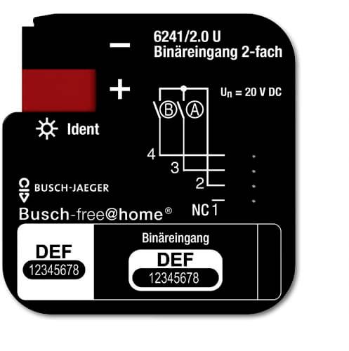 Busch-Jaeger 2fach Einsatz free@home 2CKA006220A0004 von Busch-Jaeger