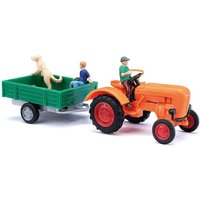 Busch - Allgaier A 111 L mit Einachsanhänger und Figuren von Busch Modellspielwaren