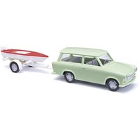 Busch - Trabant P601 Kombi mit Bootsanhänger von Busch Modellspielwaren