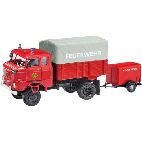 95280 IFA W50 LA Hilfsrüstwagen FFW Euba + TSA Anhänger von Busch