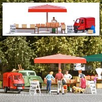 BUSCH 7913 H0 Action Set: Marktstand Erdbeeren von Busch