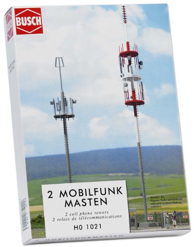 Busch 1021 H0 Mobilfunkmasten 2 Stück, Grau von Busch