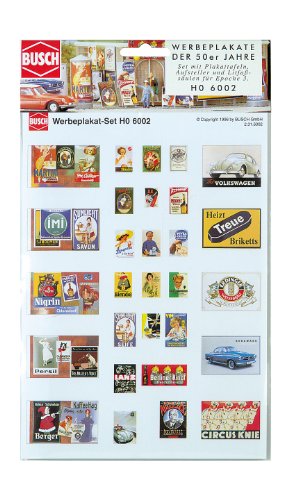 Busch 6002 H0 Werbeplakate Epoche Iii, warme Farben von Busch