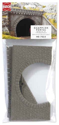 Busch 7023 - Tunnelportal 2-gleisig HO, Grau, 110 x 200 mm von Busch