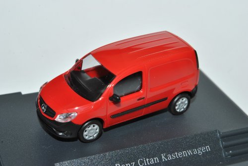 Busch Mercedes-Benz Citan Rot Kasten Transporter W415 Ab 2012 H0 1/87 Modell Auto mit individiuellem Wunschkennzeichen von Busch