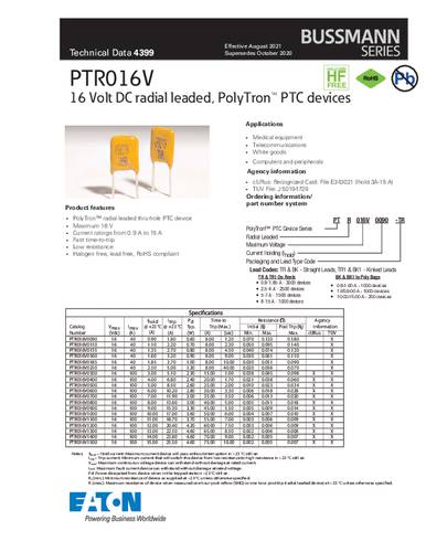 Bussmann by Eaton PTR016V0900-TR PTC-Sicherung von Bussmann by Eaton