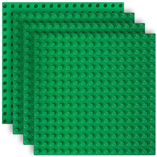 4 STK Bauplatte Kompatibel mit Lego Duplo Platten, 25x25cm Grundplatte Kompatibel mit Lego Duplo Bauplatten, Platten-Set Kompatibel mit Legoplatten, Kreatives Spielen, Grün von But Oswetf