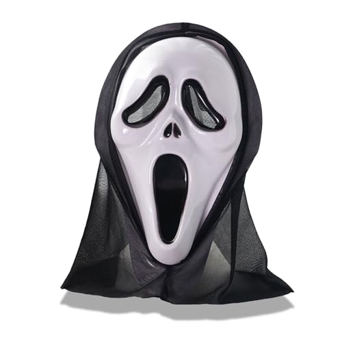 Butyeak Schrei Maske, Halloween Ghostface Maske, Geist Scream Maske, Ghostface Maske Scary Movie, Horror Ghostface, Halloween Maske Scream, Gruselige Schrei Maske, für Karneval, Fasching, Halloween von Butyeak