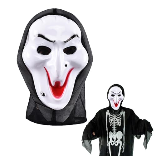 Scream Mask for Carnival, Hexenmaske Cosplay, Halloween Geist Gesichtsmaske, Halloween Mask, Kostüm Maske Party Horror Vollkopf Maske für Aprilscherz, Perfekt für Karneval, Fasching & Halloween von Butyeak