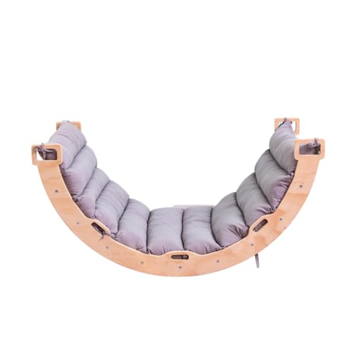 Buxibo Kletterbrücke/Kletterbogen aus Holz inklusive Kissen – Montessori-Klettergerüst – Naturholz – Kinderspielzeug – 97 x 47 x 52 cm von Buxibo