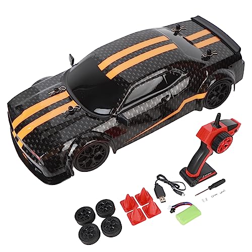 BuyWeek Ferngesteuertes Drift Auto, 1:14 2,4 GHz RC Drift Auto 4WD Hochgeschwindigkeits RC Rennauto Spielzeug mit Frontlicht 2 Satz Räder, für Kinder Erwachsene, Schwarz (Einzelne Batterie) von BuyWeek